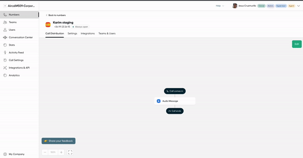 GIF showing how to paste a widget between different Smartflow numbers