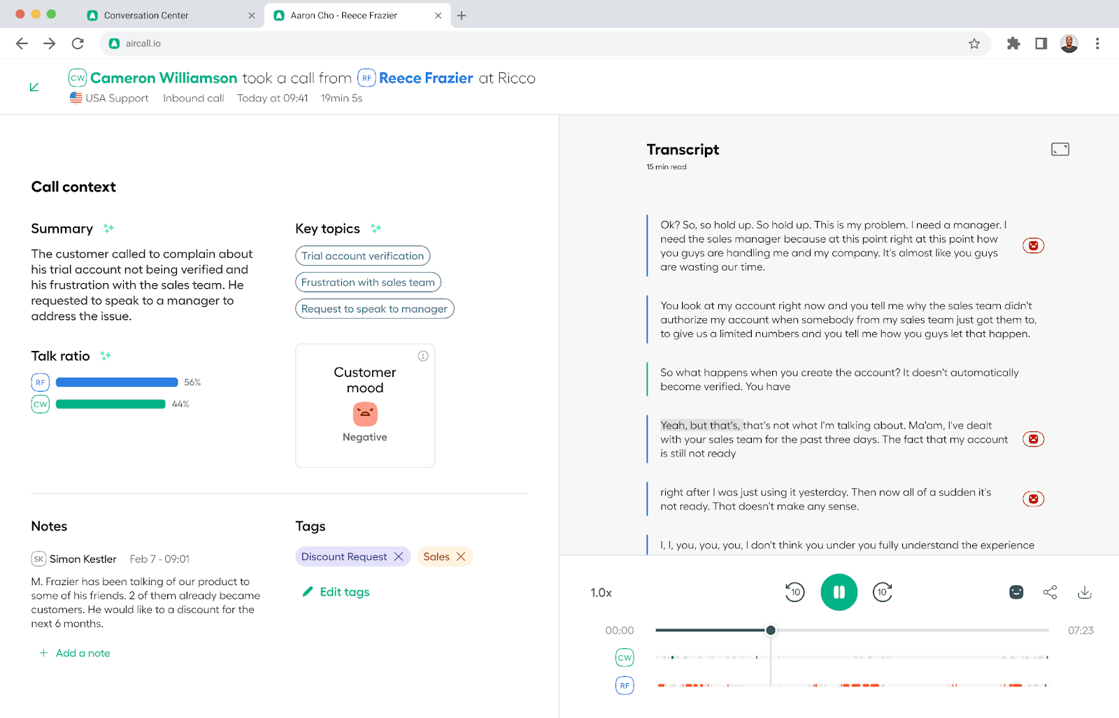 Image showing AI Assist call insights