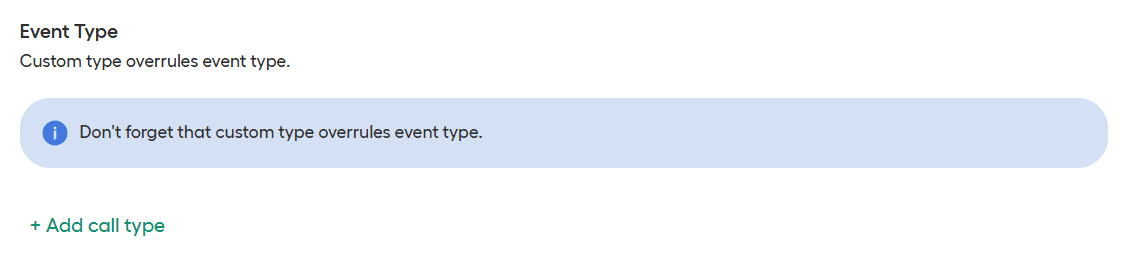 Image showing event type in Aircall Dashboard
