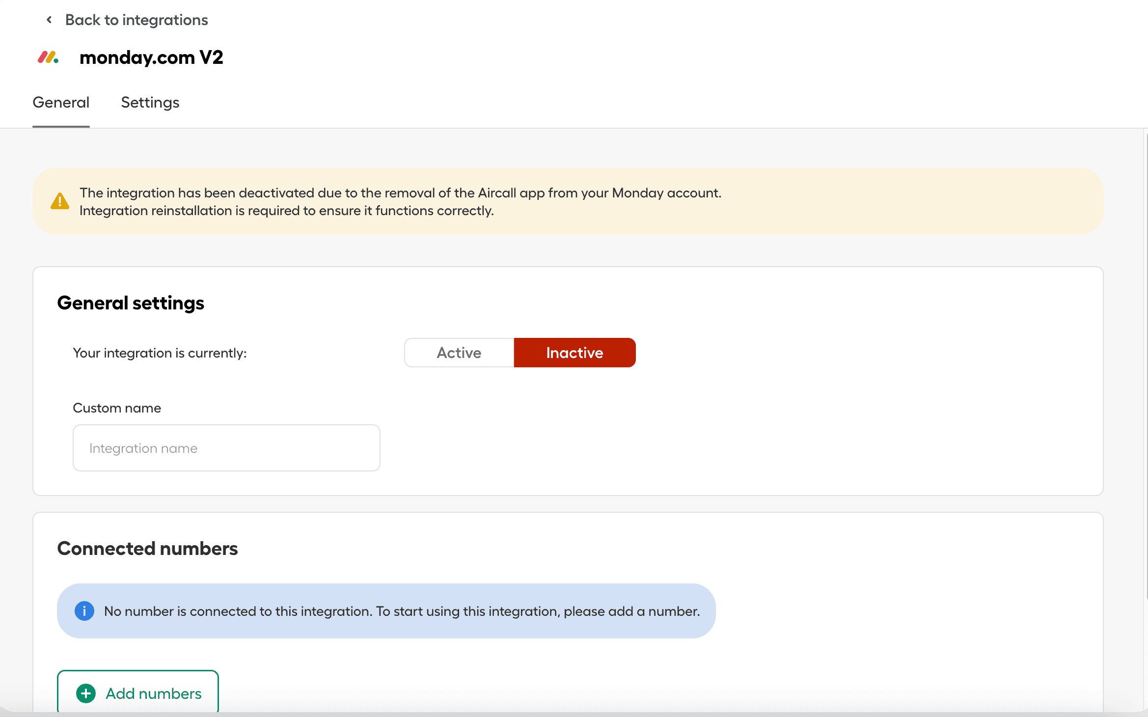 The notification in Aircall Dashboard that the integration has been deactivated.png
