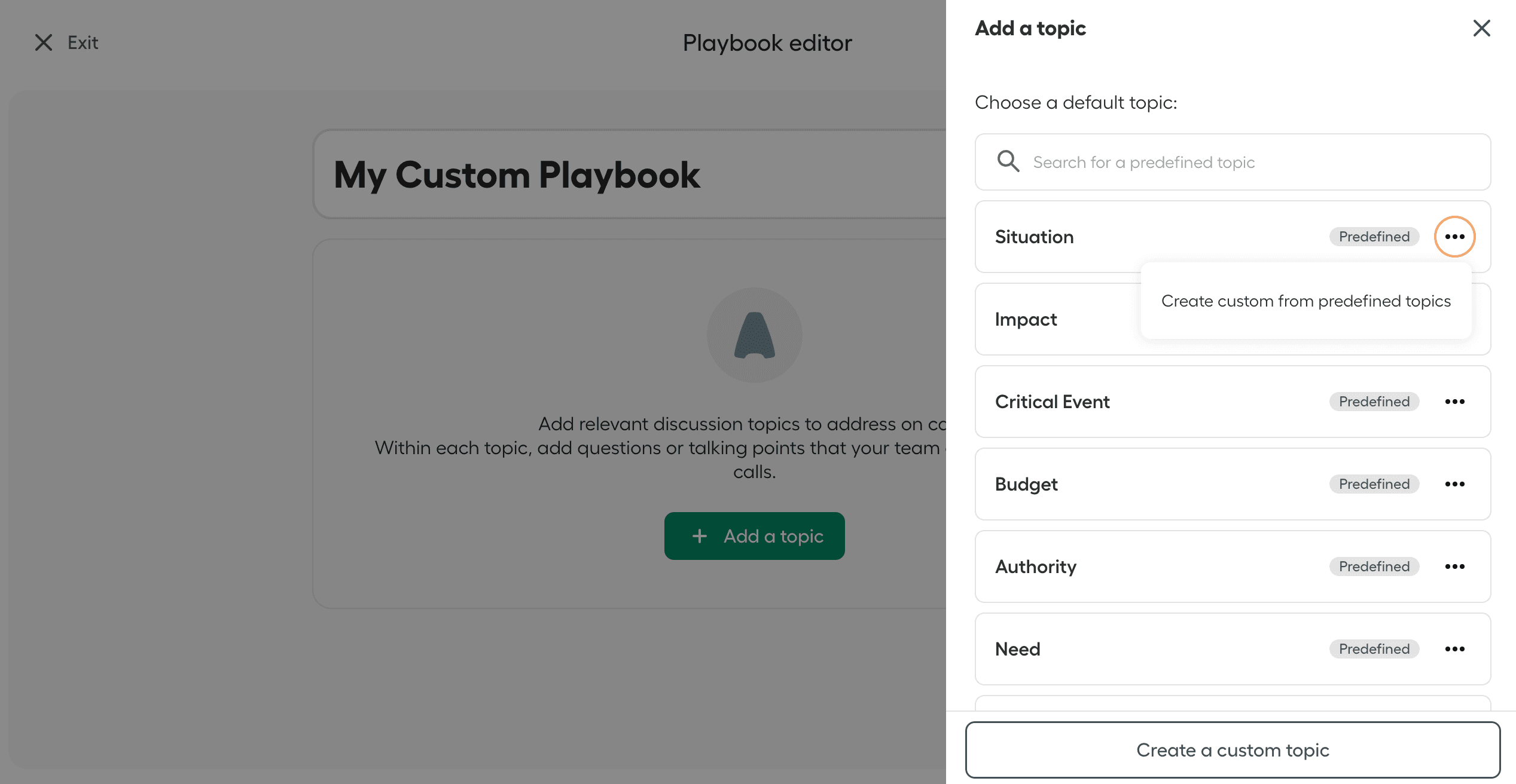 image showing the add a topic window