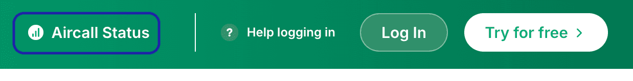 Access to the Aircall Status page from the Aircall Support Portal