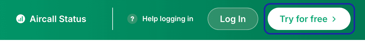 The click Button to try the Free trial at Aircall