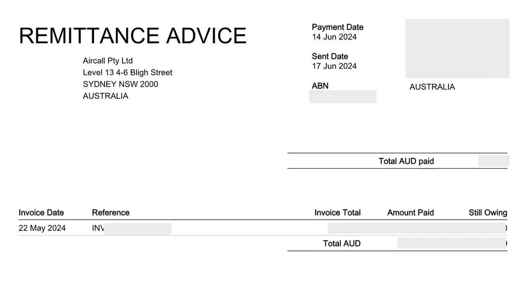Remittance advice with invoice number, amount, and date..png