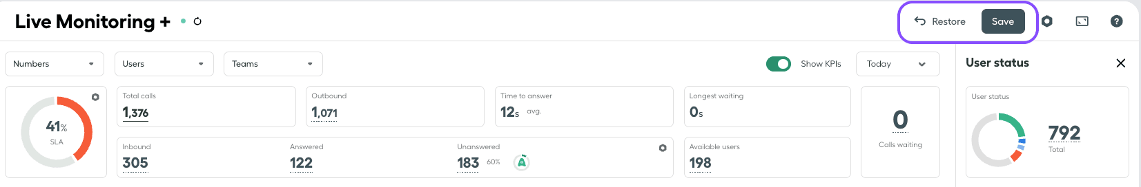 Save and restore button location