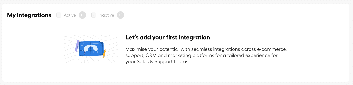 Image of the message when you have no integration installed