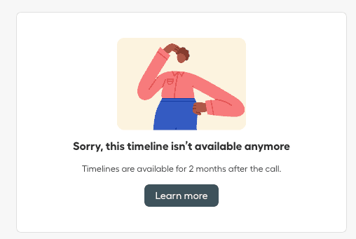 Image showing the error 'This timeline isn't available anymore'