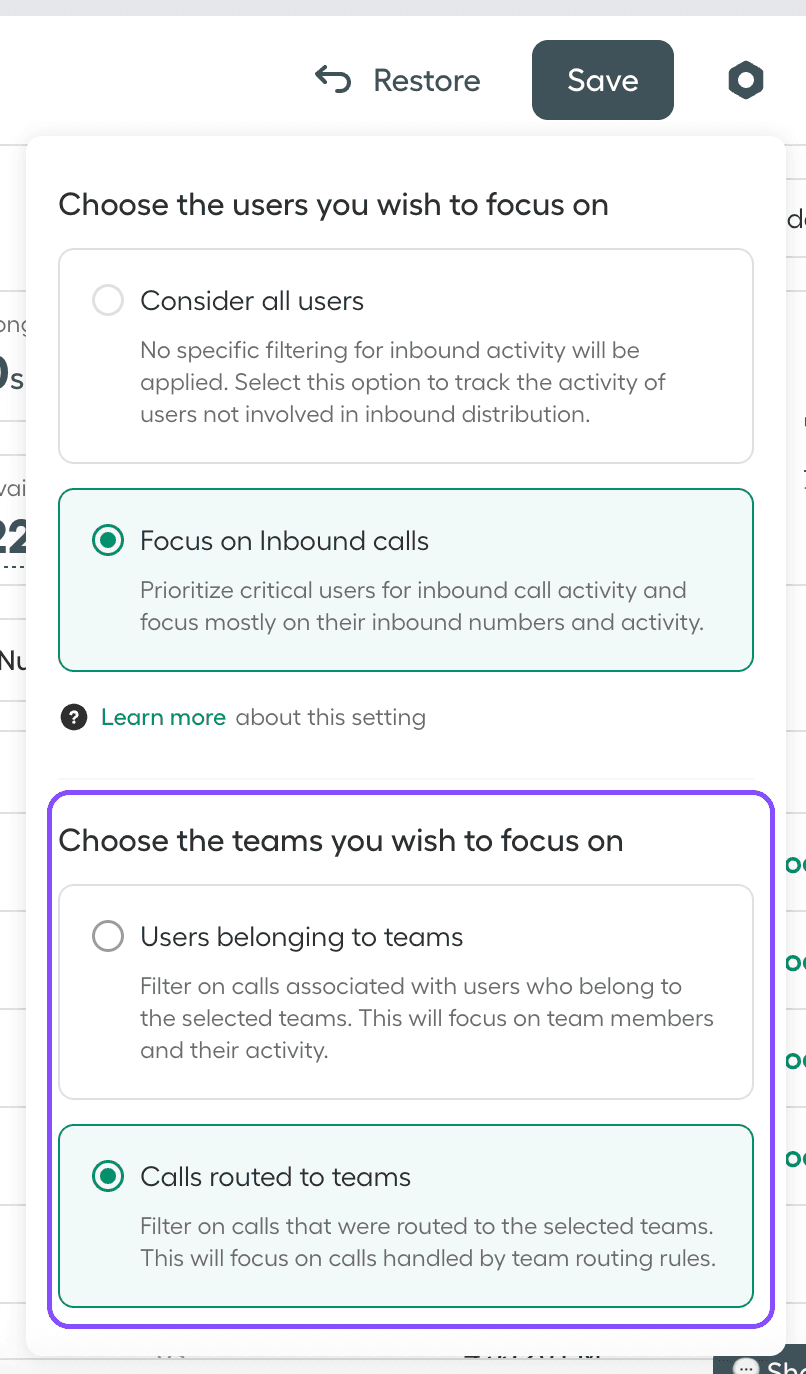 Image showing team filter