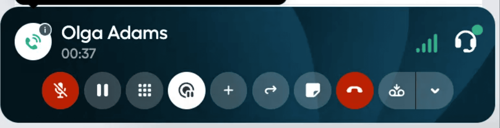 Image showing in-call features