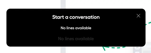 No lines available message