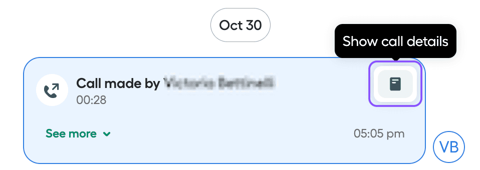 Image showing how to access call details