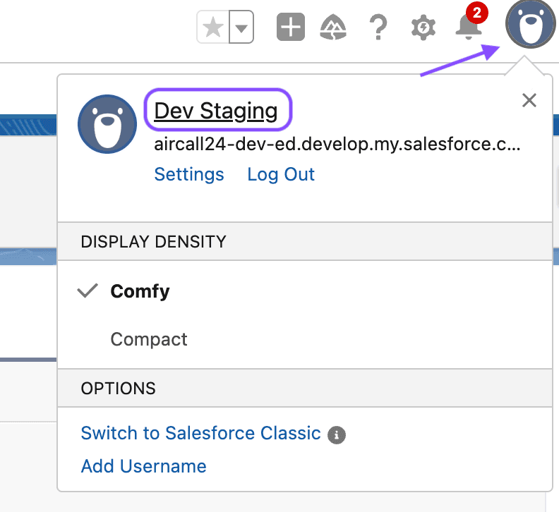 Image showing how to access user settings