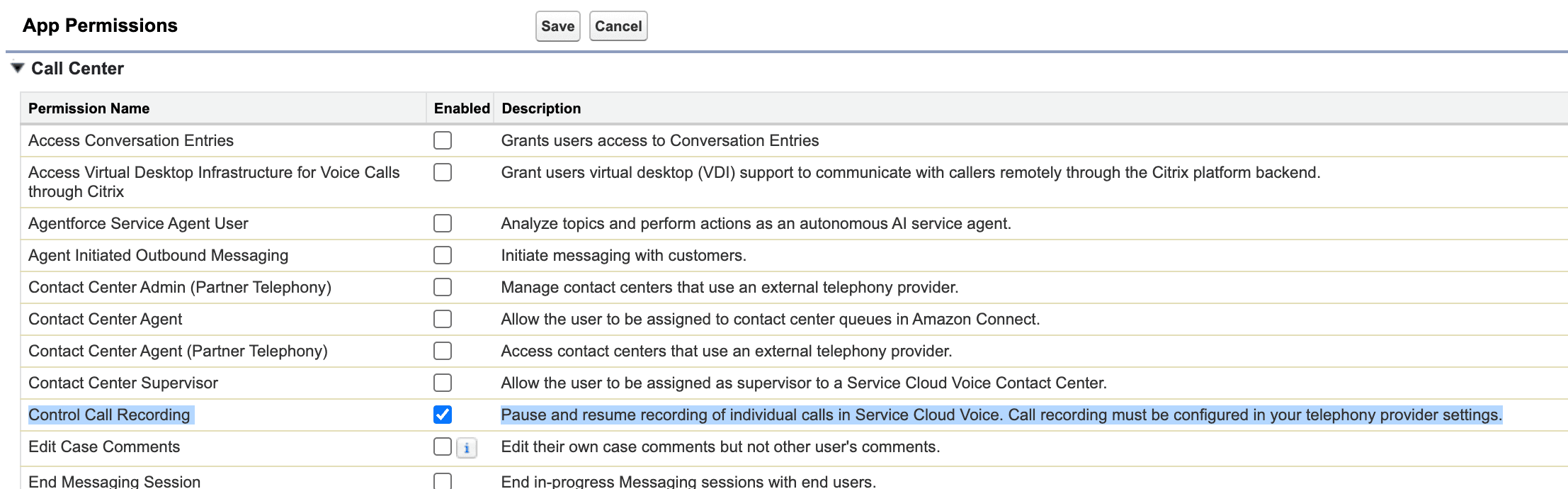Image showing how to enable control call recording