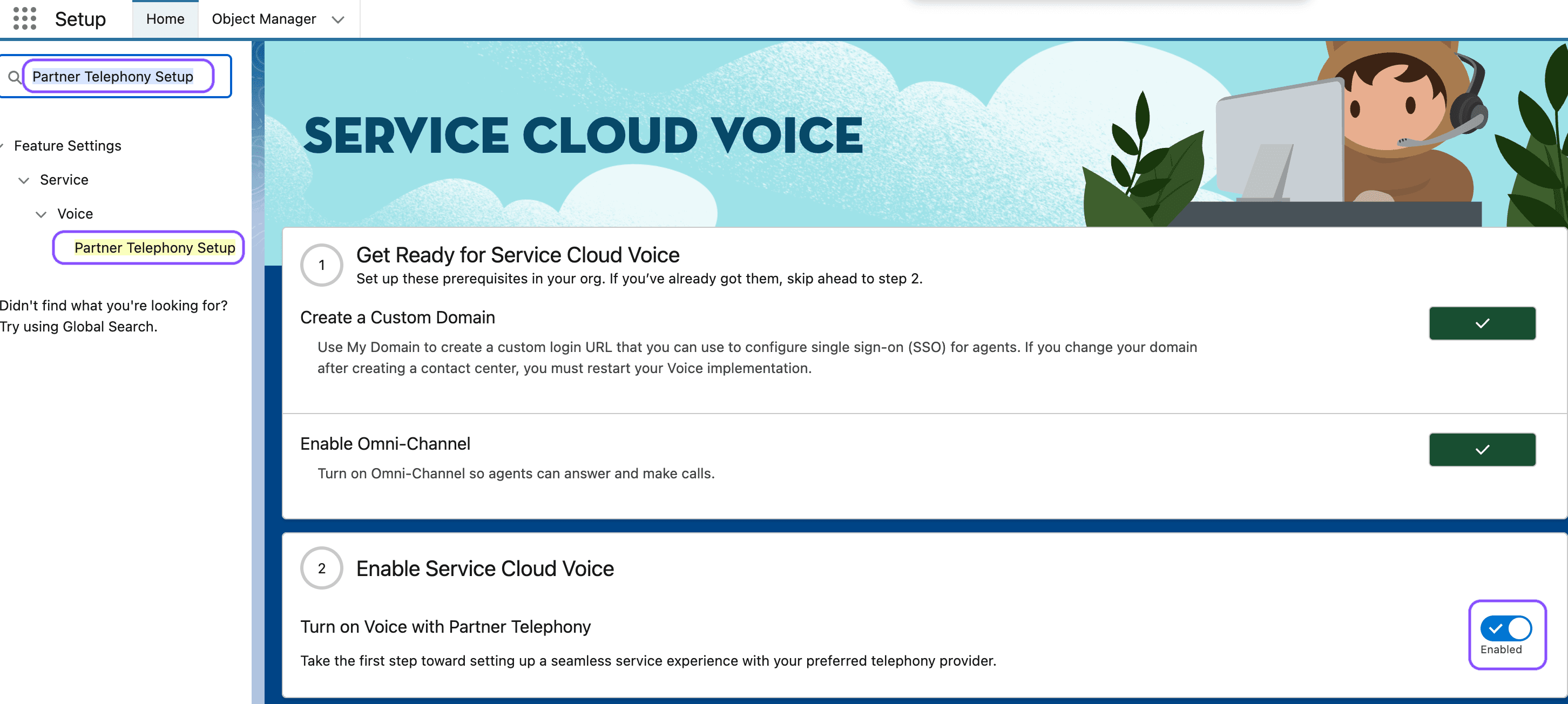 Imag showing how to enable SCV
