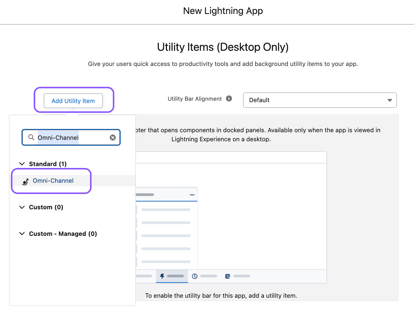 Image showing how to find the omni-channel utility item