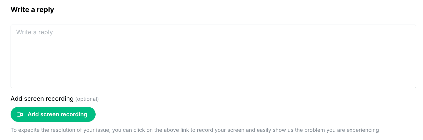 Zendesk reply editor with text field and option to add a screen recording.png