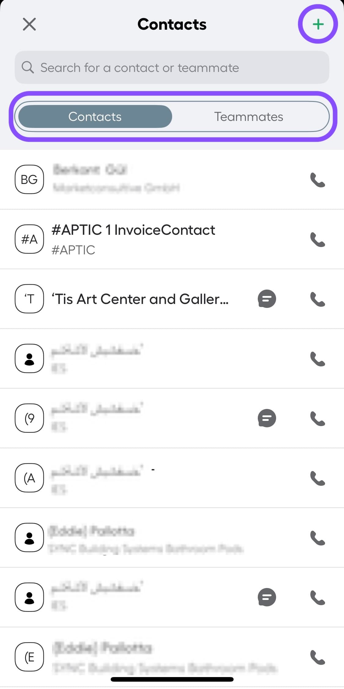 Image showing contacts page