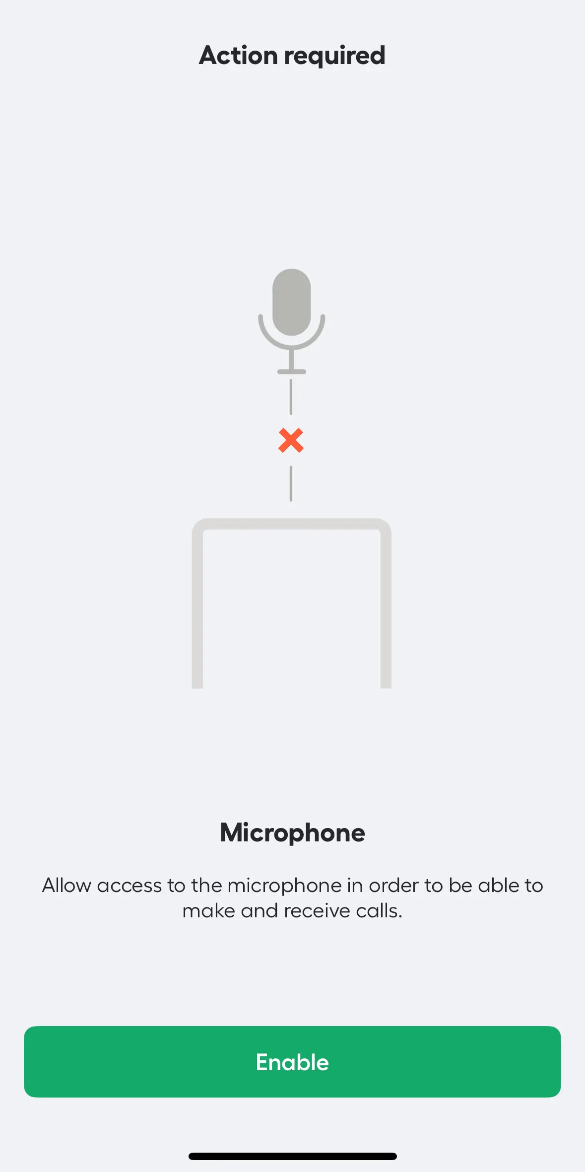 Image showing microphone permission