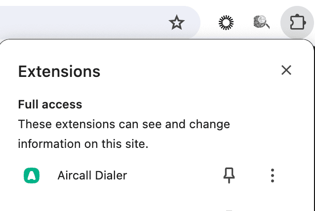 Image showing the extension settings