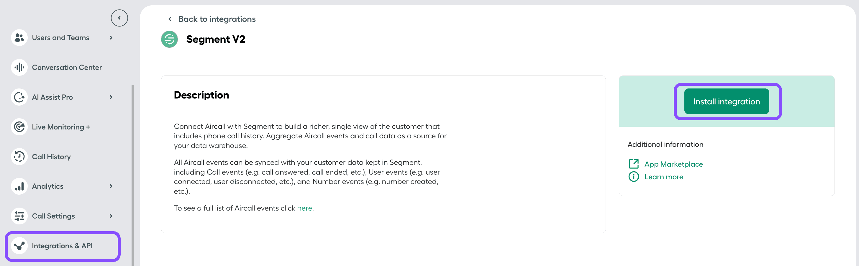 Image showing how to install segment integration