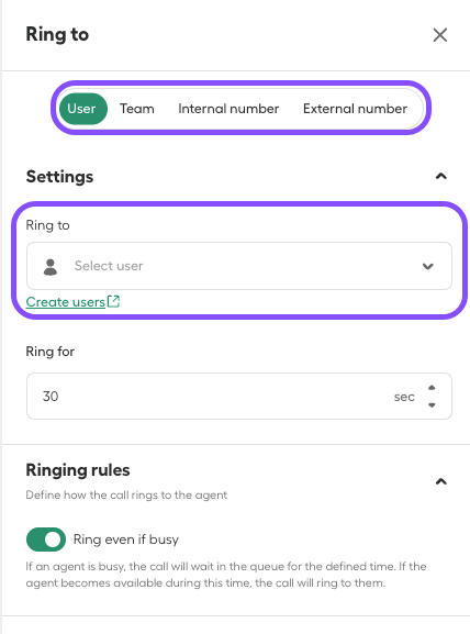 Image showing the ring to settings