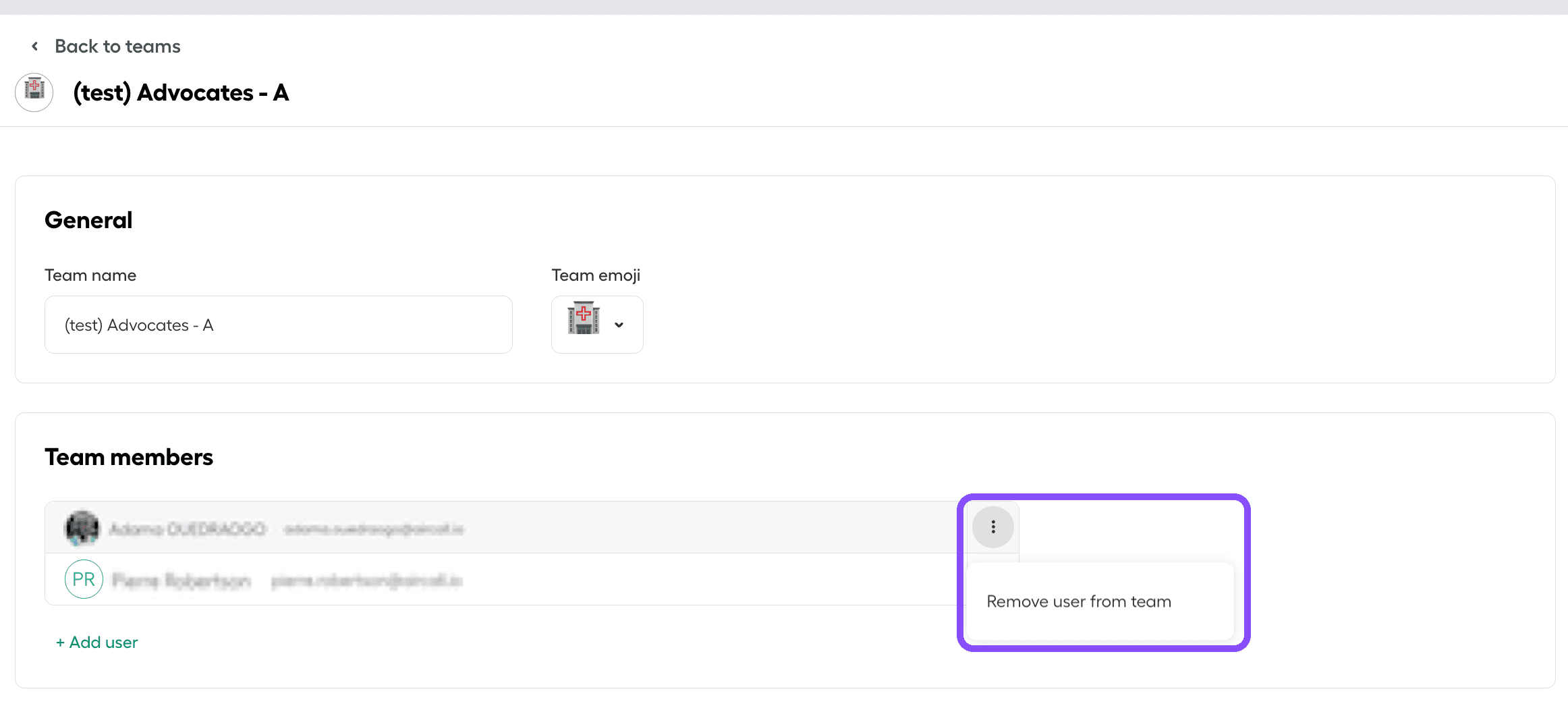 Image showing how to remove an user from a team