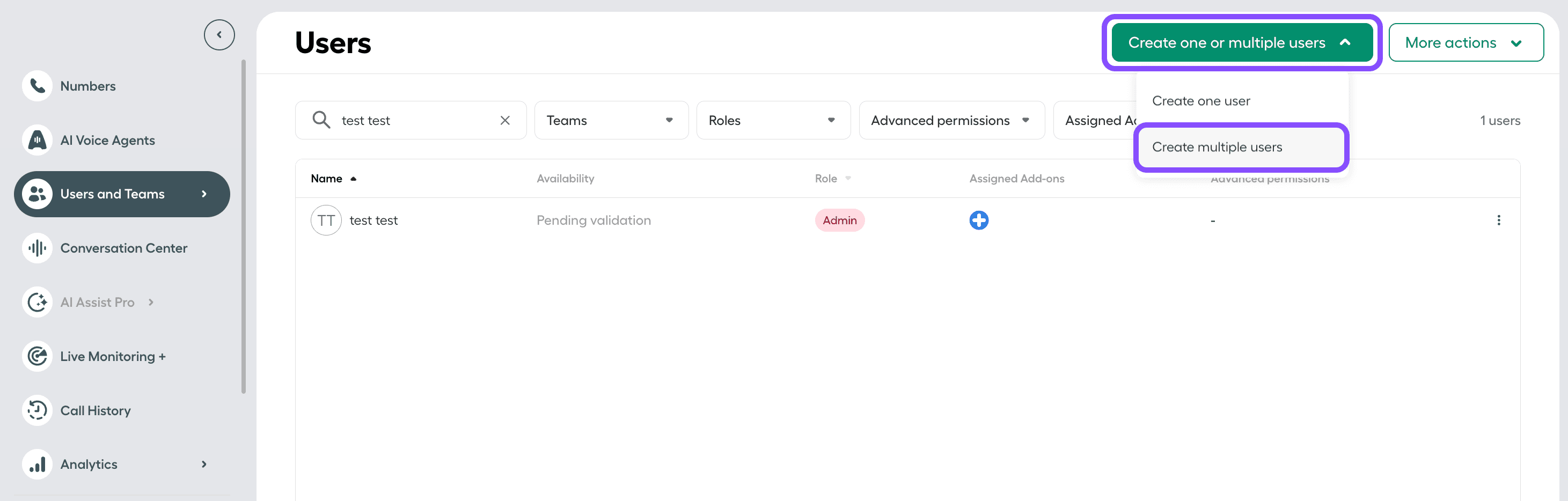 image showing multiple user creation option