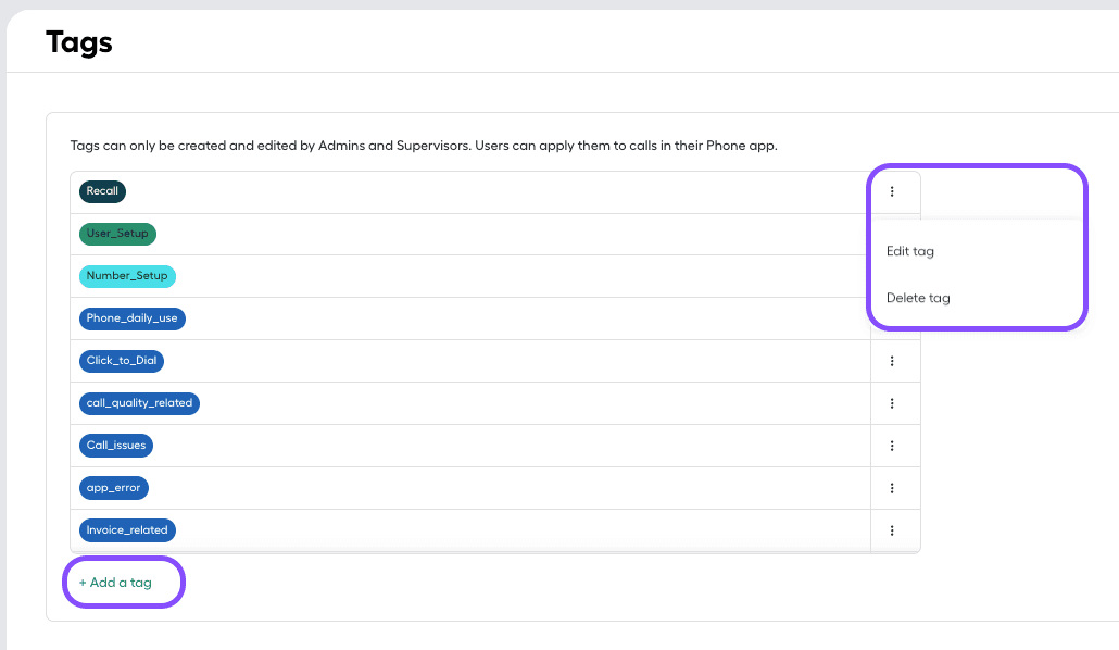 Image showing how to edit or add a new tag