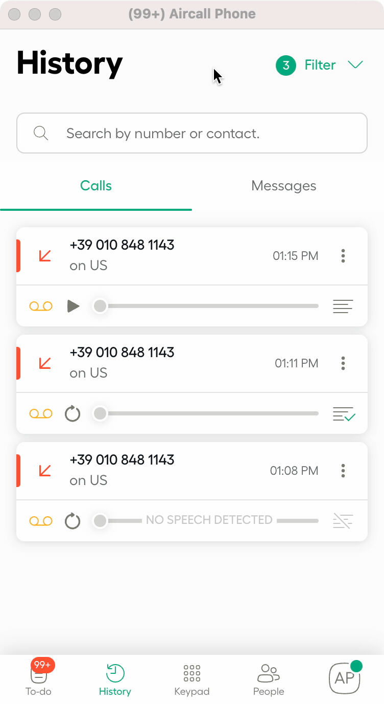 Gif showing the transcription available