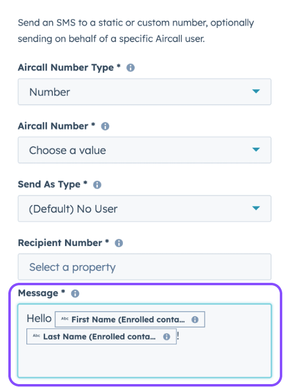 Image showing message section
