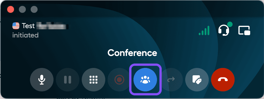image showing the participants button during a conference call