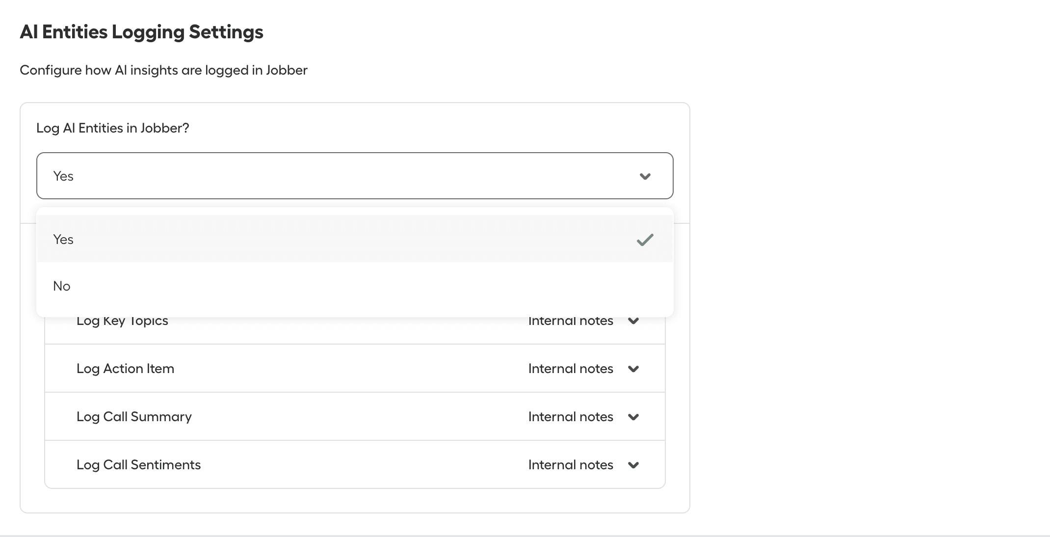 AI entities logging - yes
