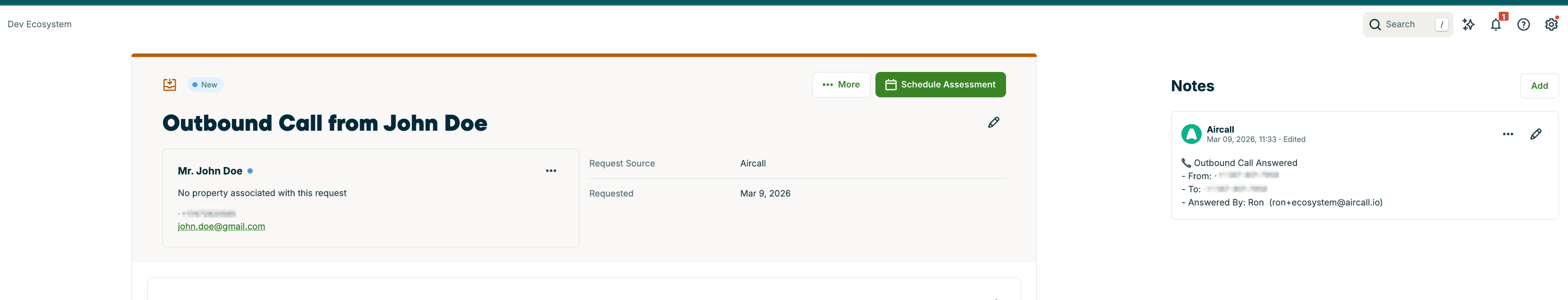 image showing call logging