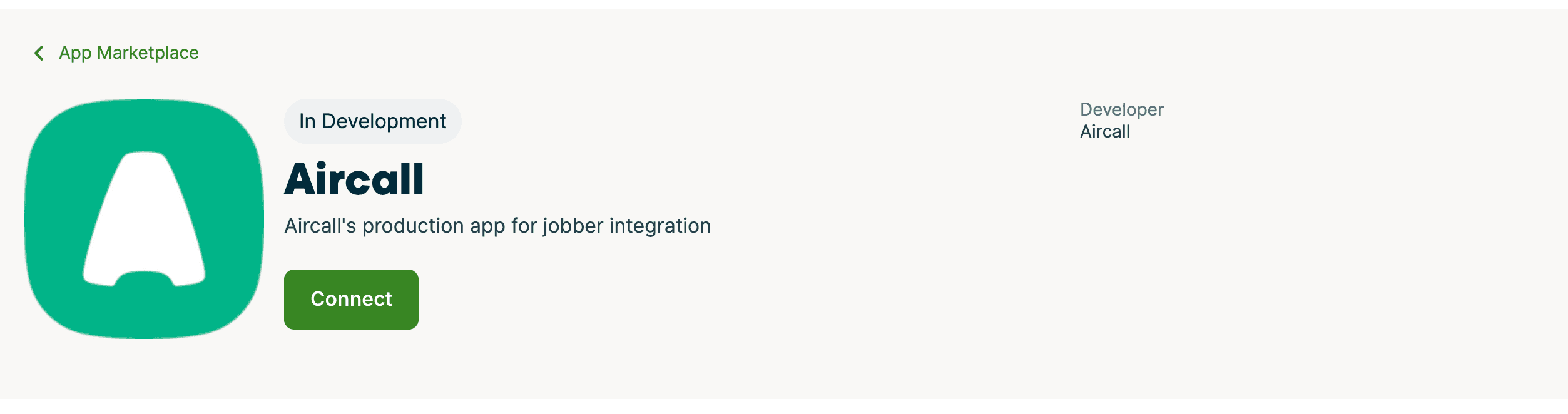 Jobber - connect button
