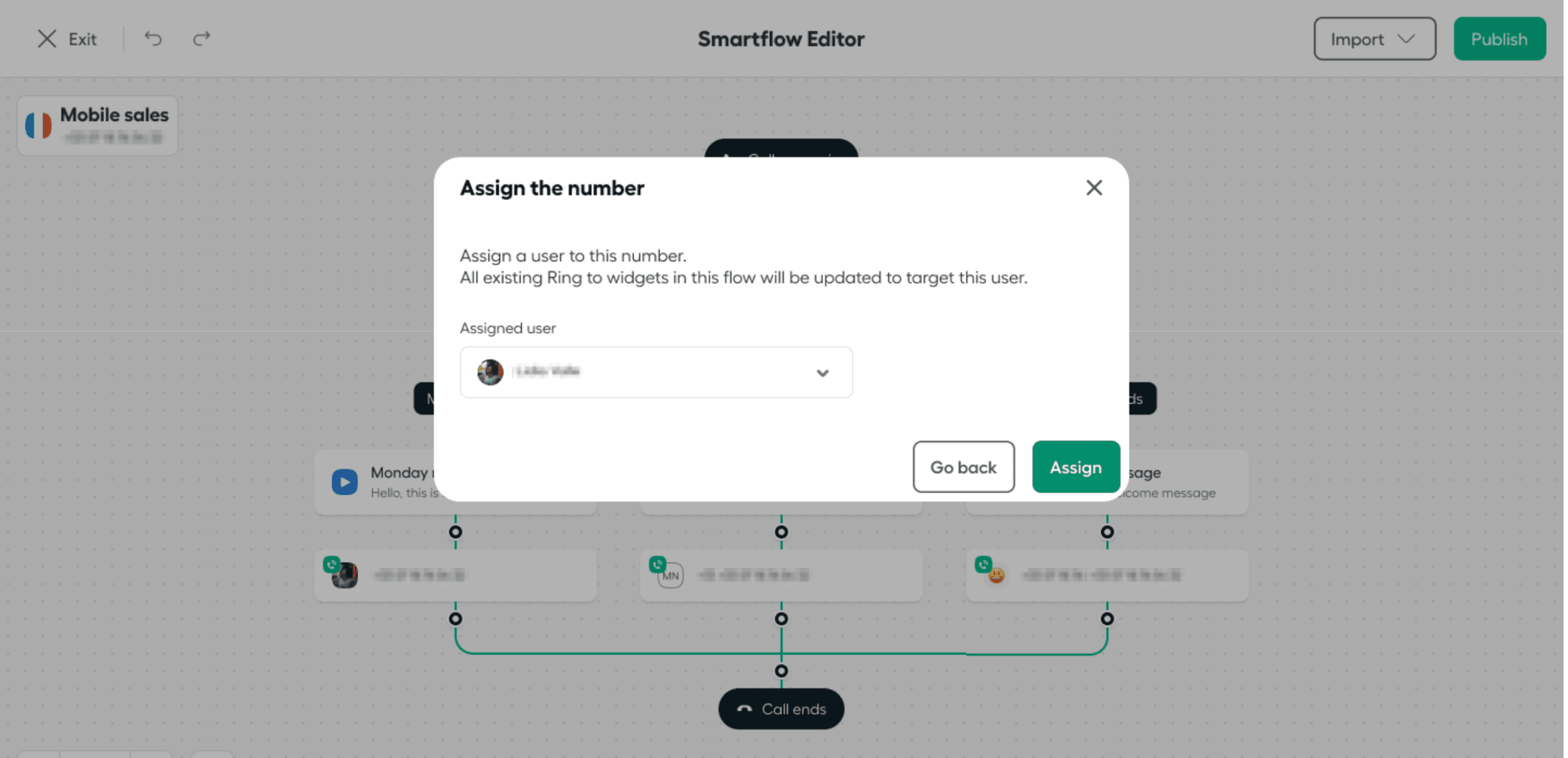 Assigning user to call distribution