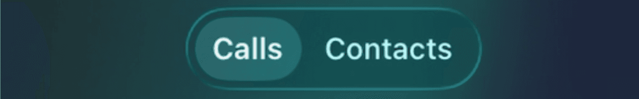 calls and contacts toggle
