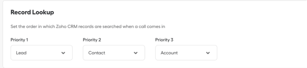 Record loockup options