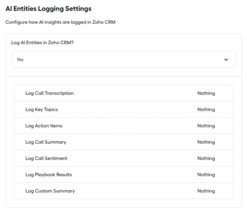 Log AI entities option NO