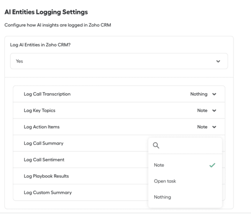 Log AI entities option YES