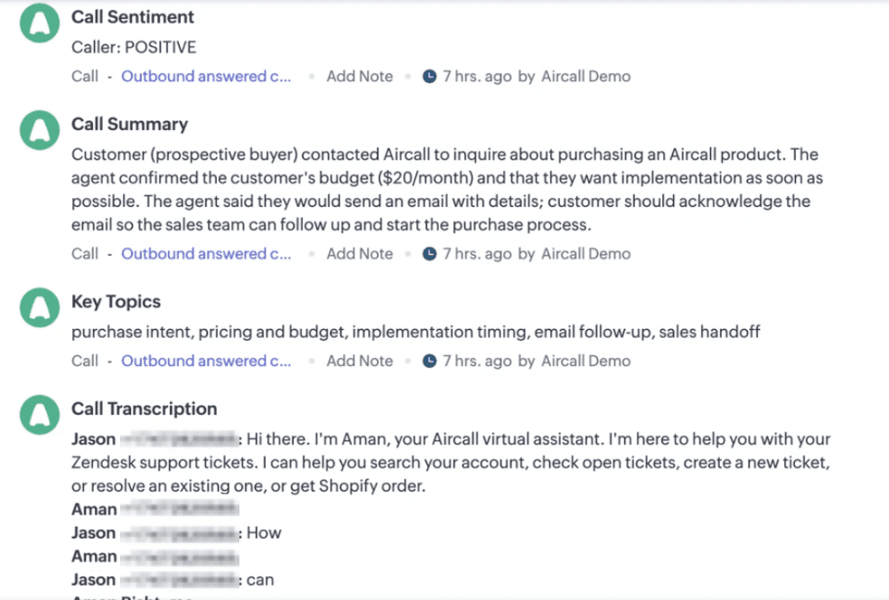 AI transcription and insights