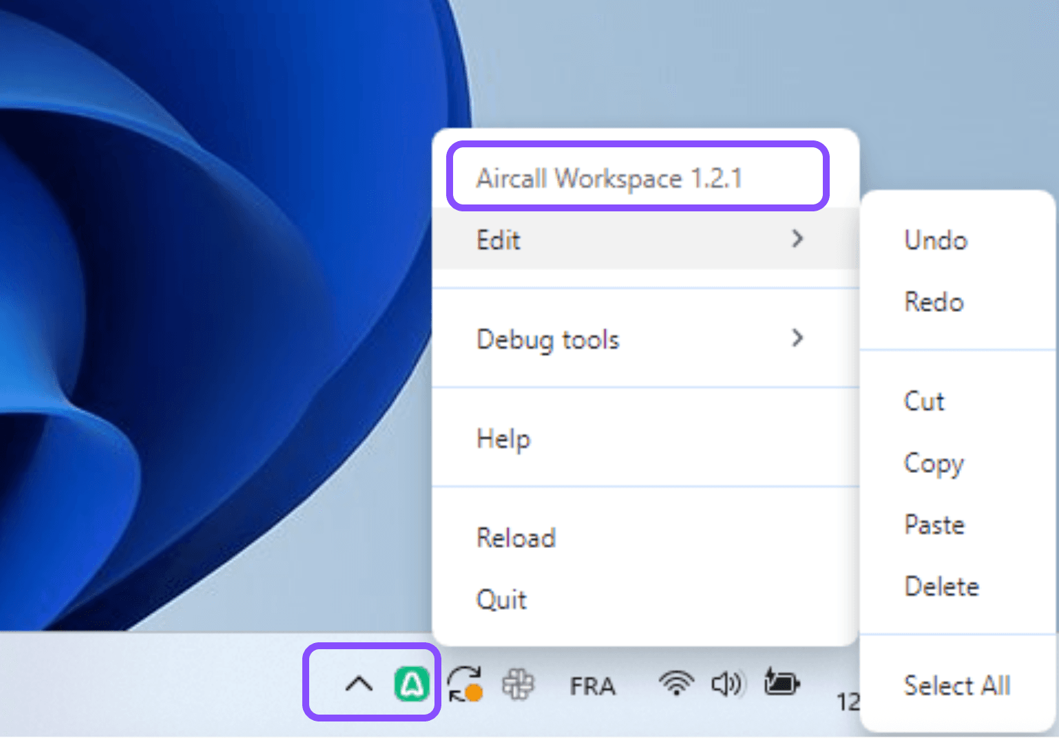 Immagine che mostra come verificare la versione di AW in Windows