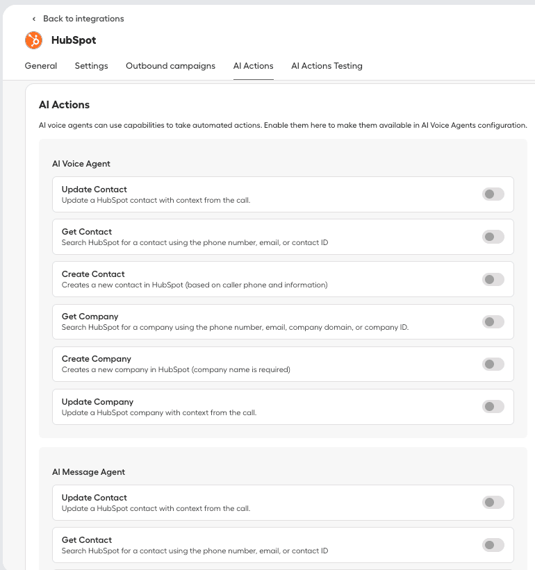 AI Actions capabilities