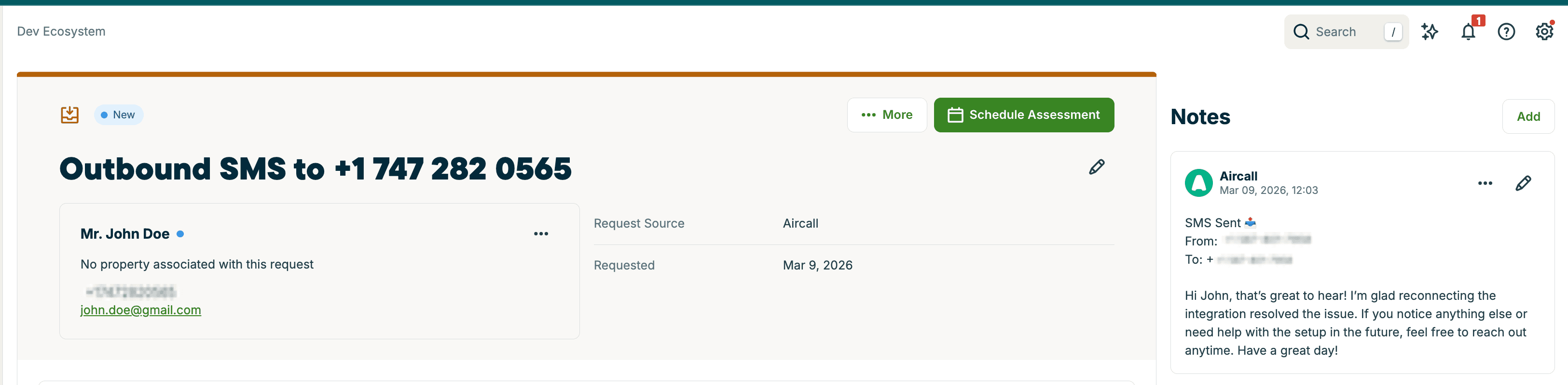 immagine che mostra la registrazione dei messaggi