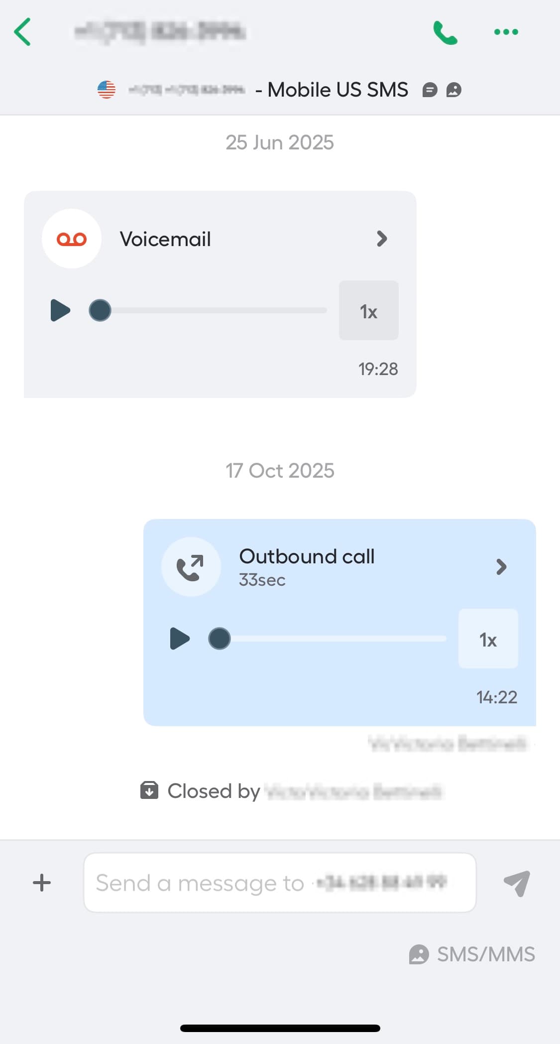 Immagine che mostra la visualizzazione delle conversazioni