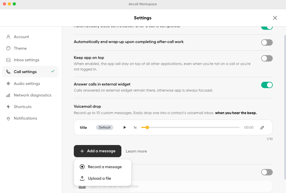 Image showing Add a message options