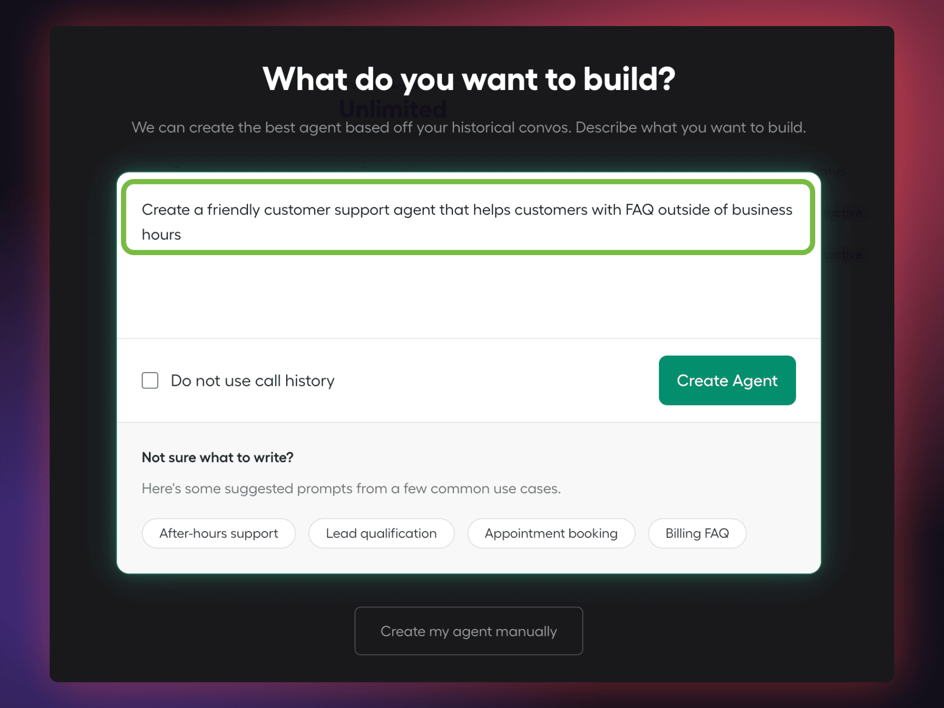Image showing the prompt in Agent builder