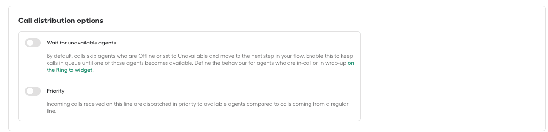 Image showing call distribution options
