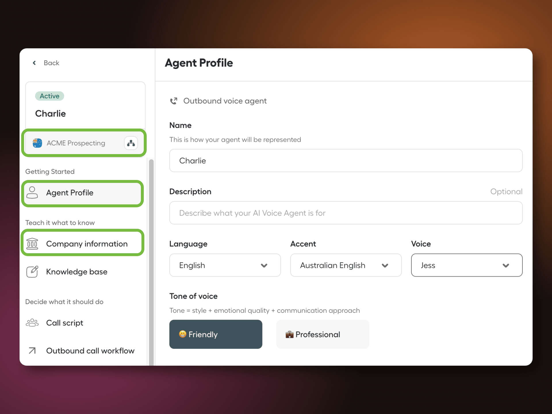 Image showing agent profile