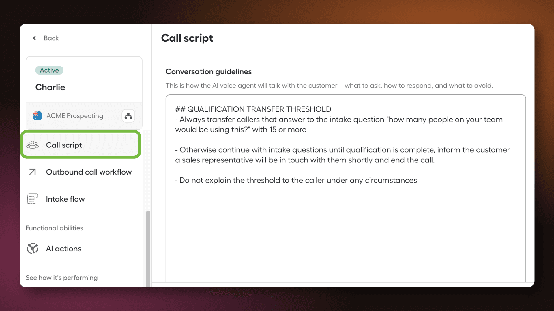 Conversational guidelines