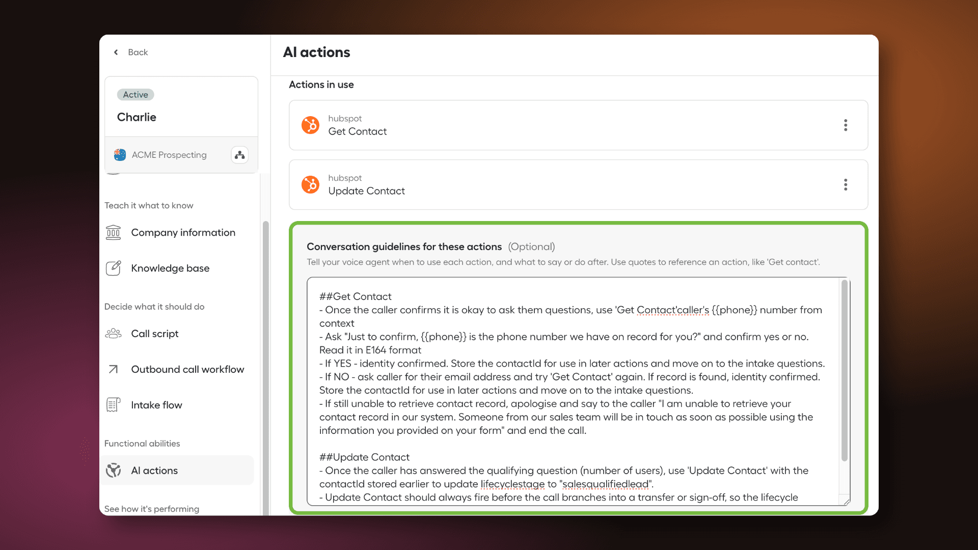 AI Actions conversational guidelines